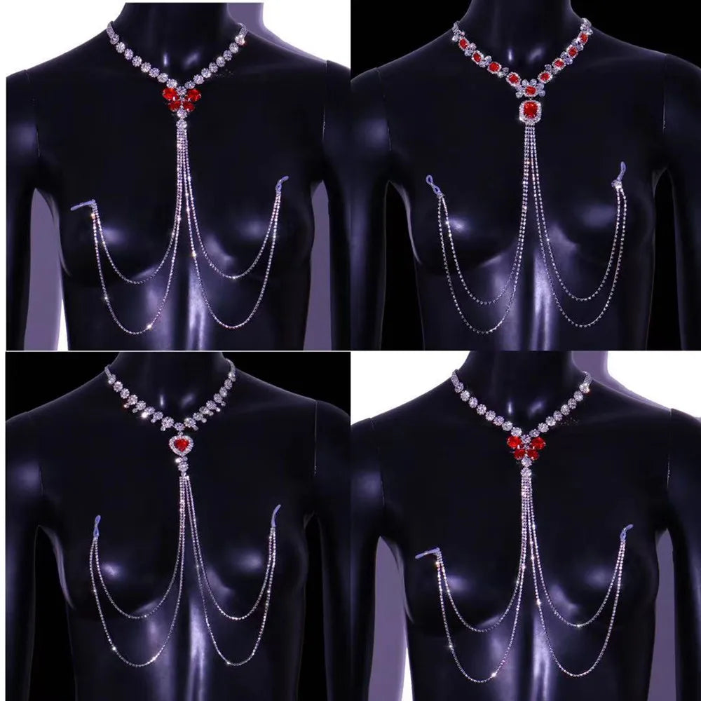 Peris Gems More Style Rhinestone Red Nipple Chain Sexy Lingerie Non Pierced Body Jewelry for Women Luxury Crystal Body Chain Bra Necklace More Style Rhinestone Red Nipple Chain Sexy Lingerie Non Pierced Body Jewelry for Women Luxury Crystal Body Chain Bra Necklace SHEIN Amazon Temu