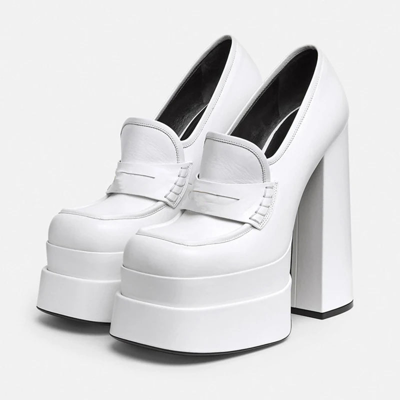 Peris Gems MQQT792-white / 42 Brand Women High Heels 2023 Platform Shoes Women Pumps Office Lady Chunky Shoes Punk Gothic Y2K JK Shoes Loafer Female Size35-42 Brand Women High Heels 2023 Platform Shoes Women Pumps Office Lady Chunky Shoes Punk Gothic Y2K JK Shoes Loafer Female Size35-42 SHEIN Amazon Temu