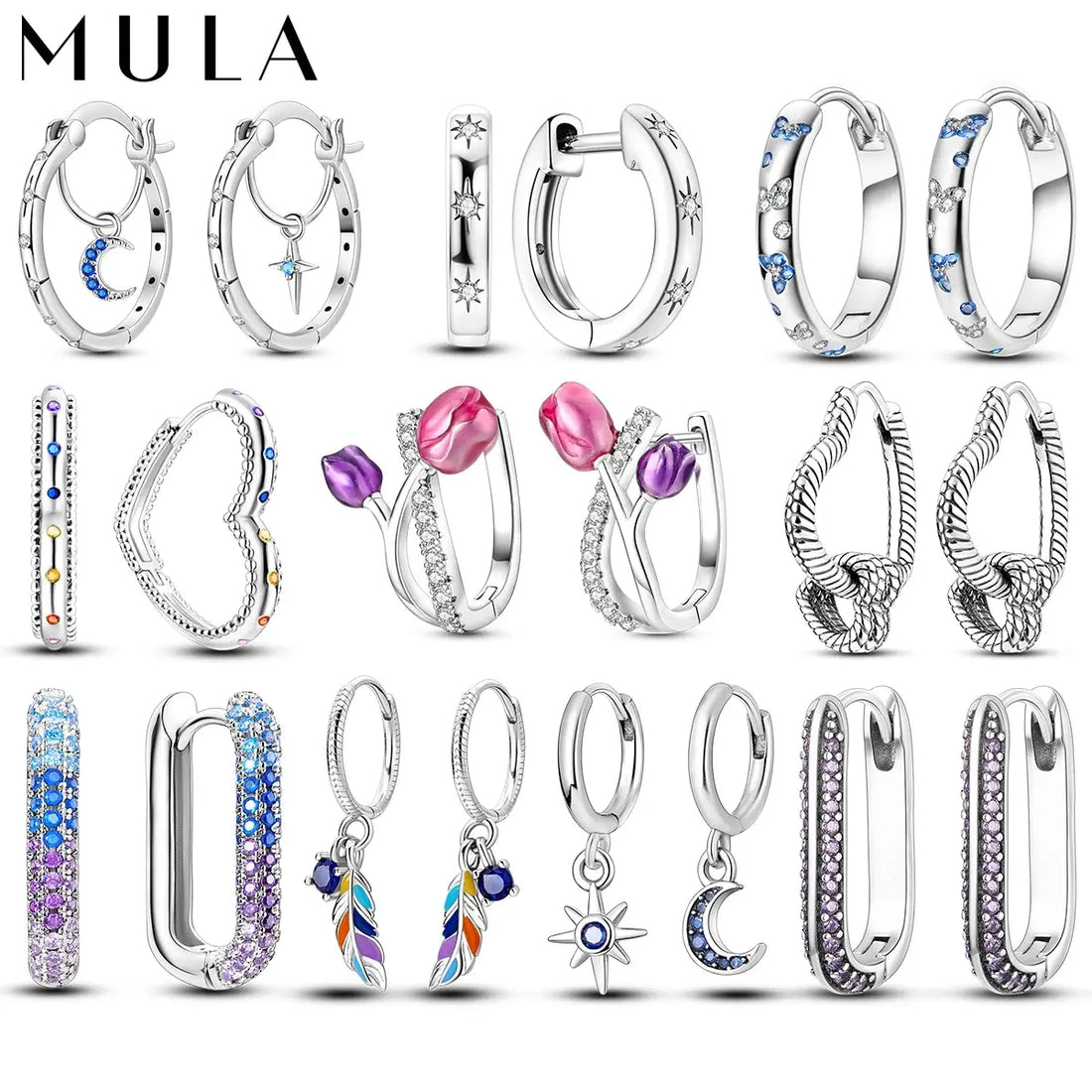 Peris Gems MULA 1PC Hoop Earrings Silver Plated Women Fashion Jewelry Gift For Party Anniversary MULA 1PC Hoop Earrings Silver Plated Women Fashion Jewelry Gift For Party Anniversary SHEIN Amazon Temu