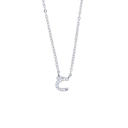 Peris Gems  n971 / 41 with 5cm Arabic Initial Letter Diamond 925 Silver Necklaces Unisex SHEIN Amazon Temu