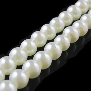 Peris Gems Natural White (200pcs Per Lot) B Quality 3.5x4MM Dyed Glass Pearl Round Loose Beads 30&quot; Length For Jewelry Making DIY SHEIN Amazon Temu