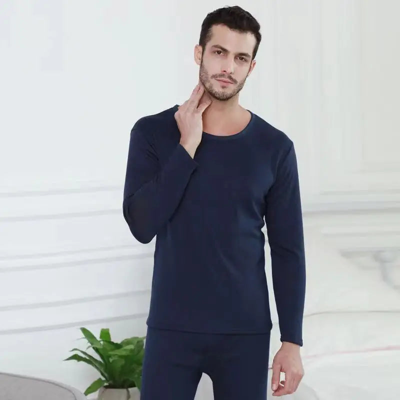 Peris Gems  Navy Blue / L Winter Thermal Underwear Sets for Men - Velvet Tops + Pants SHEIN Amazon Temu