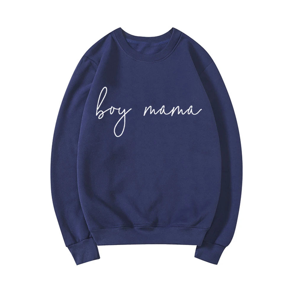 Peris Gems  Navy Blue / S Boy Mama Comfy Mom Sweatshirts for Women SHEIN Amazon Temu