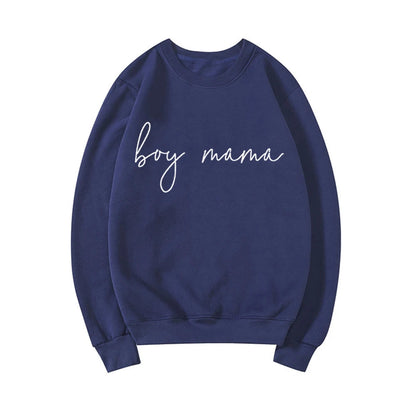 Peris Gems  Navy Blue / S Boy Mama Comfy Mom Sweatshirts for Women SHEIN Amazon Temu