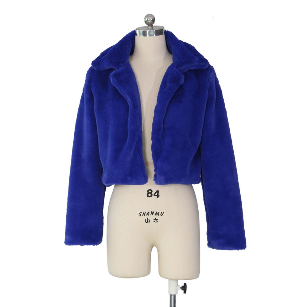 Peris Gems  Navy Blue / S Cropped Faux Fur Jacket for Women | Elegant Fur Coat SHEIN Amazon Temu