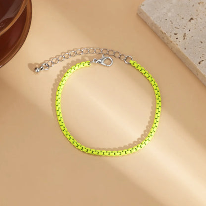 Peris Gems neon yellow bracelet / CHINA Unique Adjustable Iron Chain Anklet Bracelet for Women Summer Beach Thin Chain Ankle Barefoot Y2K Female Foot Jewelry Kpop Anime SHEIN Amazon Temu