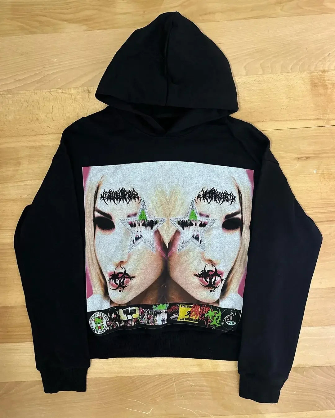 Peris Gems New 2024 Harajuku Crazy print Hoodie Oversized Goth Streetwear Tops Grunge Hoodies Women Couples Sweatshirt Gothic Y2k Clothes SHEIN Amazon Temu