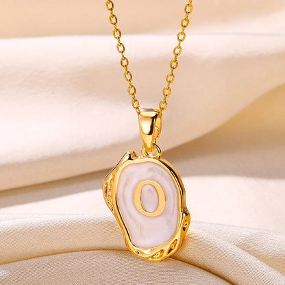 Peris Gems O / Gold / CHINA Y2K 26 Letter Pendant Necklaces for Women Alphabet A-Z Initials Sweet Cool Girl Punk Necklace Aesthetic Stainless Steels Jewelry SHEIN Amazon Temu