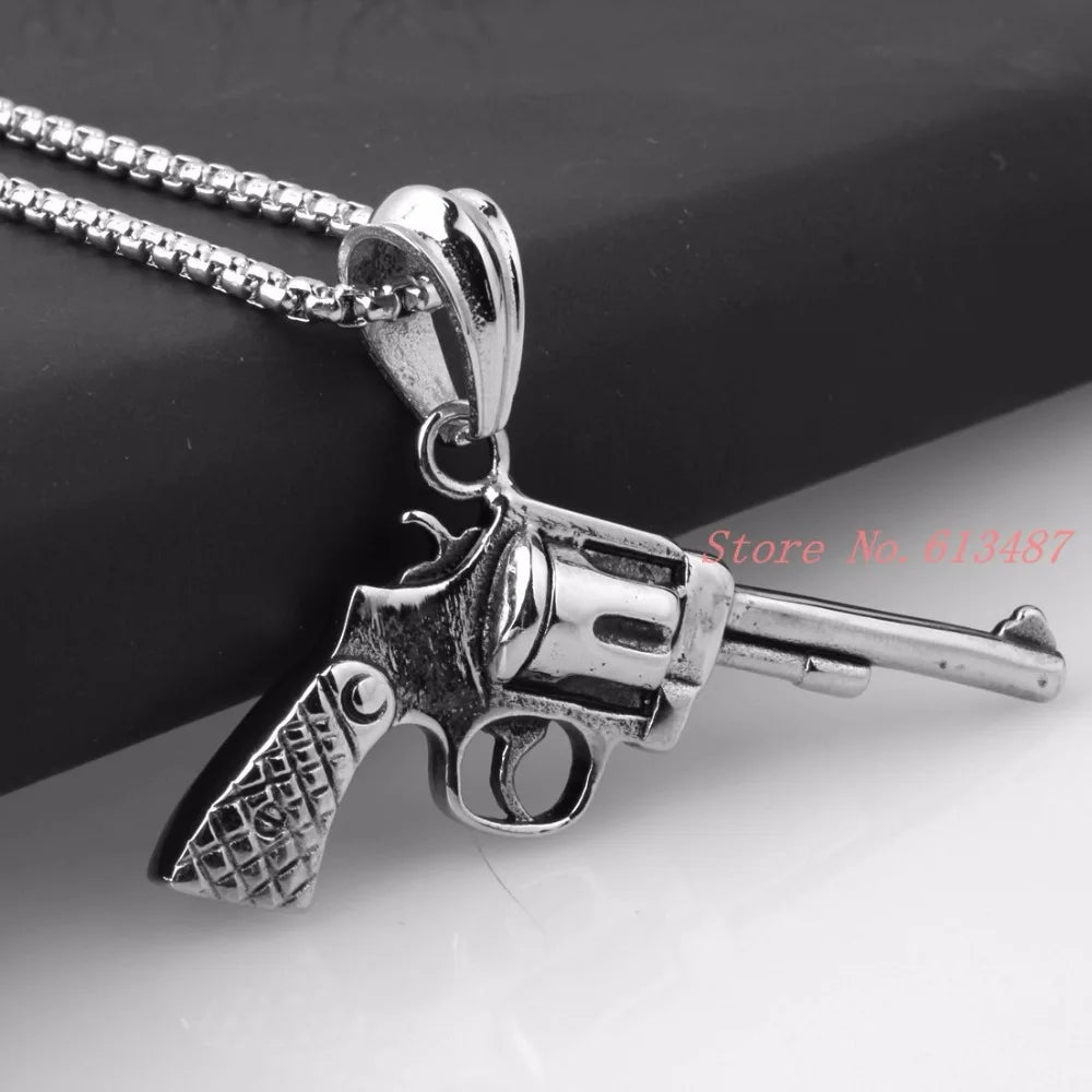 Peris Gems  Old School Style Revolver Gun Necklace Unisex SHEIN Amazon Temu