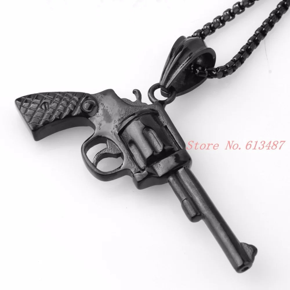 Peris Gems  Old School Style Revolver Gun Necklace Unisex SHEIN Amazon Temu