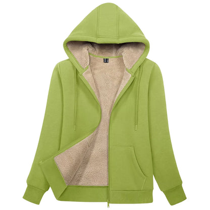 Peris Gems olive green / CN XL (US L) MAGCOMSEN Womens Sherpa Lined Fleece Jacket Zip Up Casual Hoodie Winter Warm Thicken Jackets SHEIN Amazon Temu