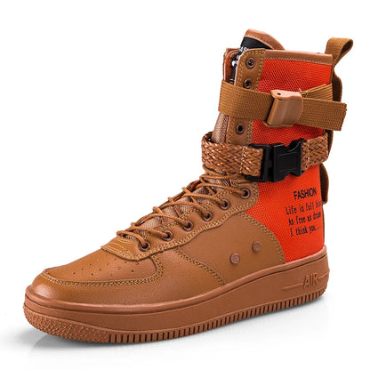 Peris Gems orange 1906 / 37 Punk Style Orange High Boots Couple Streetwear Buckle Strap Designers Shoes Men Casual Shoes Trend Platform Men High Top Sneaker SHEIN Amazon Temu