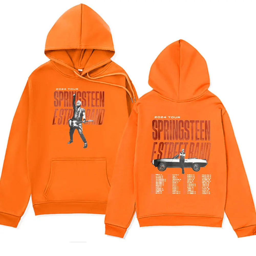 Peris Gems Orange / M Rapper Bruce Springsteen and E Street Band 2024 Tour Hoodie Men Fall Winter Long Sleeve Sweatshirts Unisex Y2k Streetwear Hoody SHEIN Amazon Temu