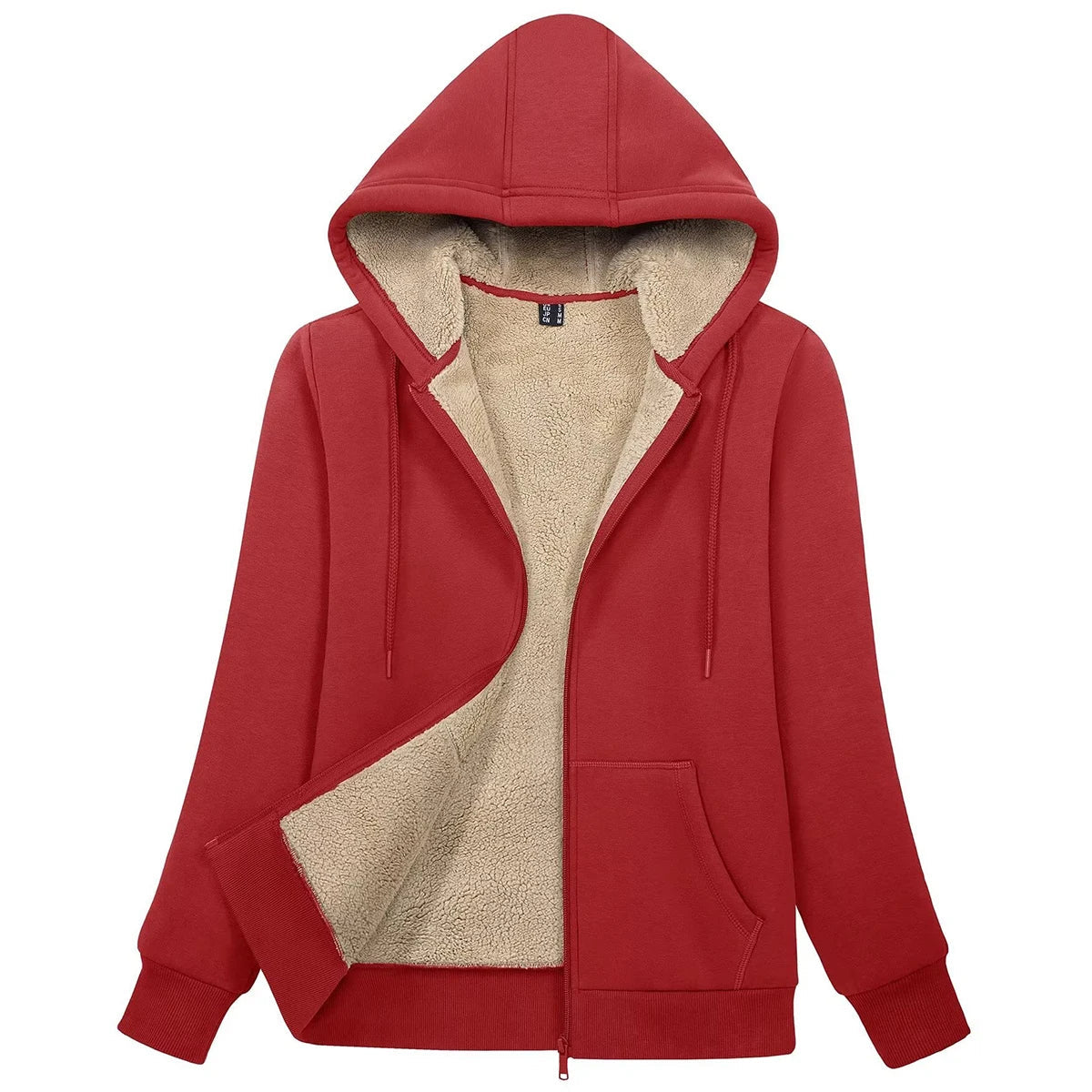 Peris Gems orange red / CN L (US M) MAGCOMSEN Womens Sherpa Lined Fleece Jacket Zip Up Casual Hoodie Winter Warm Thicken Jackets SHEIN Amazon Temu