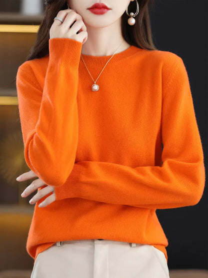 Peris Gems  Orange / S Real Merino Wool Cashmere Sweaters for Women SHEIN Amazon Temu