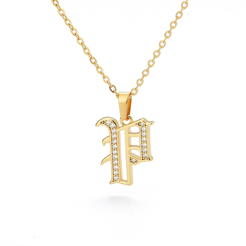 Peris Gems  P Capital Initial Letter Necklace Stainless Unisex | Gold Chain Capital Initial Letter Necklace Stainless Unisex |Gold Chain SHEIN Amazon Temu