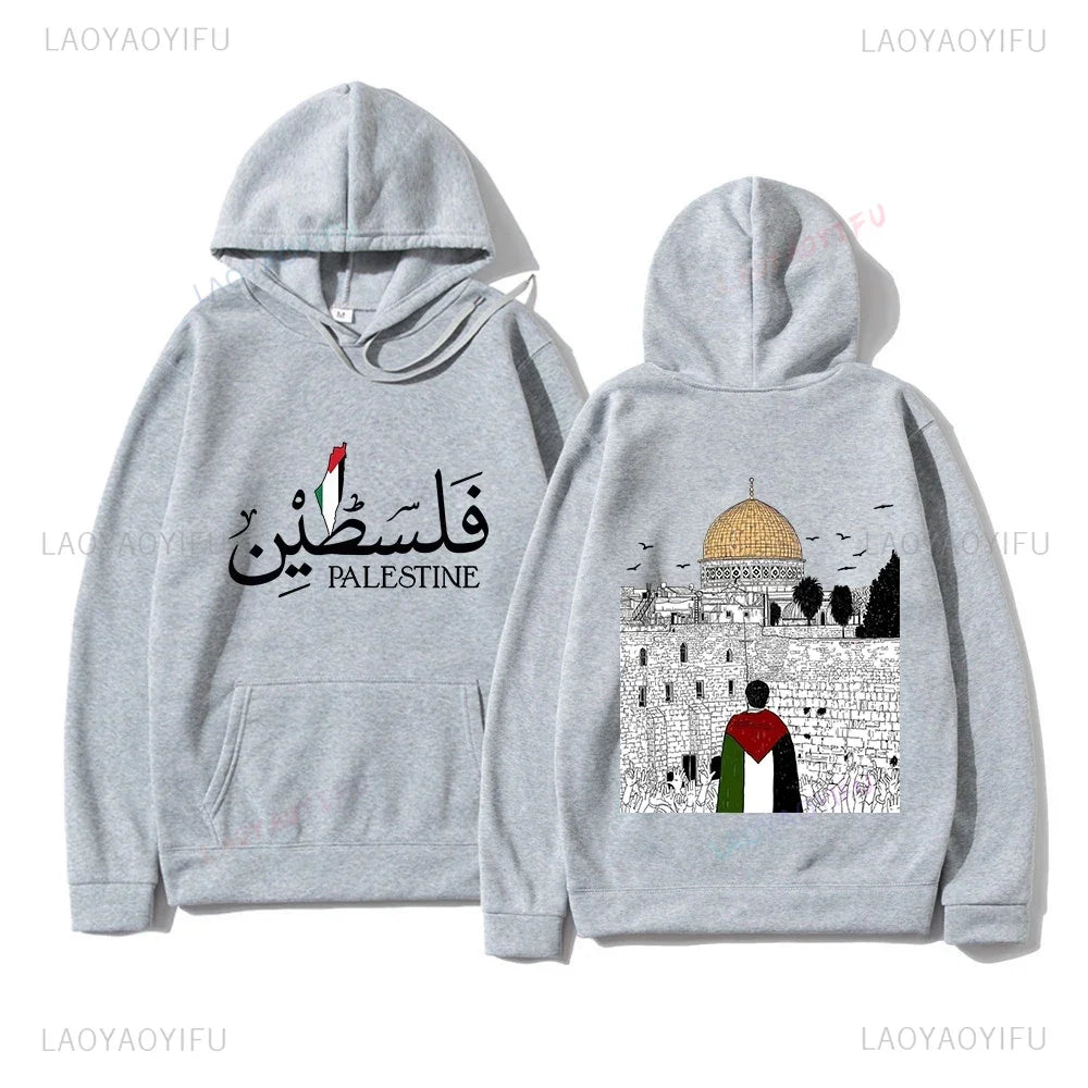 Peris Gems Palestine Hoodie Women Harajuku Aesthetic Graphic Palestina Hoodies Unisex Streetwear Vintage Casual Hooded Pullover Sweatshirts SHEIN Amazon Temu