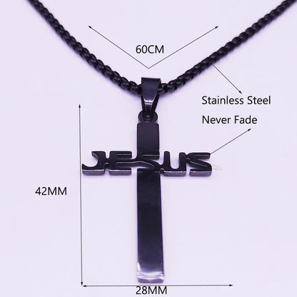 Peris Gems  Piano Black Jesus Cross Necklaces for Men SHEIN Amazon Temu