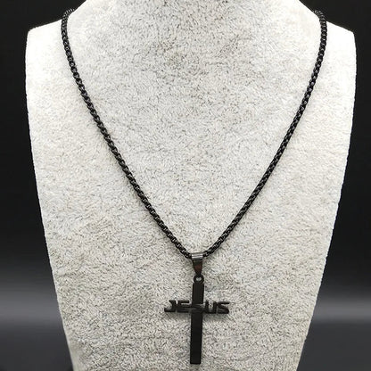 Peris Gems  Piano Black Jesus Cross Necklaces for Men SHEIN Amazon Temu