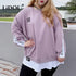 Peris Gems Pink / 4XL Spring Autumn New Korean Fashion Two Fake Pieces Plus Size Sweatshirt Women Letter Patchwork Casual Lady Tops Oversized Clothes Spring Autumn New Korean Fashion Two Fake Pieces Plus Size Sweatshirt Women Letter Patchwork Casual Lady Tops Oversized Clothes SHEIN Amazon Temu