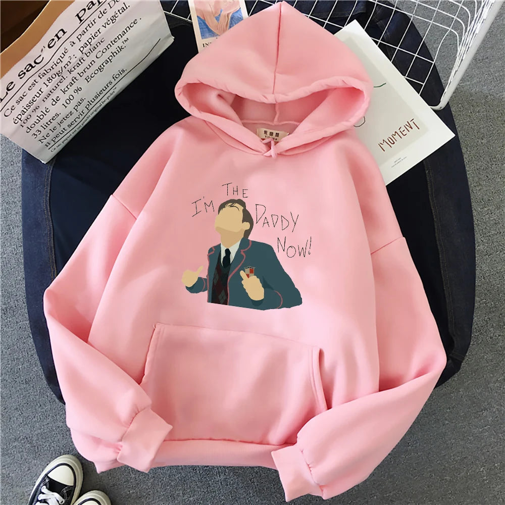 Peris Gems pink / XXXL Women Artistic Hoodies Casual The Umbrella Academy Print Oversize Sweatshirts Harajuku Long Sleeve Pullovers Couple Hoody Tops SHEIN Amazon Temu