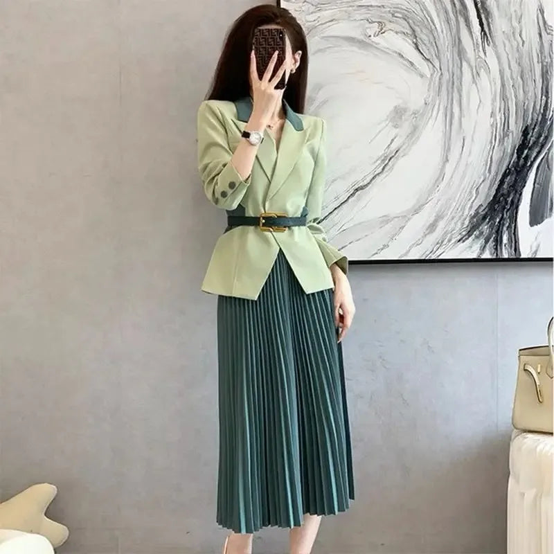 Peris Gems Pleated Skirt 2 Pieces Sets for Women Office Woman Outfit Midi Suits Jacket Y2k Streetwear Summer Clothes 2024 Stylish Korea Pleated Skirt 2 Pieces Sets for Women Office Woman Outfit Midi Suits Jacket Y2k Streetwear Summer Clothes 2024 Stylish Korea SHEIN Amazon Temu