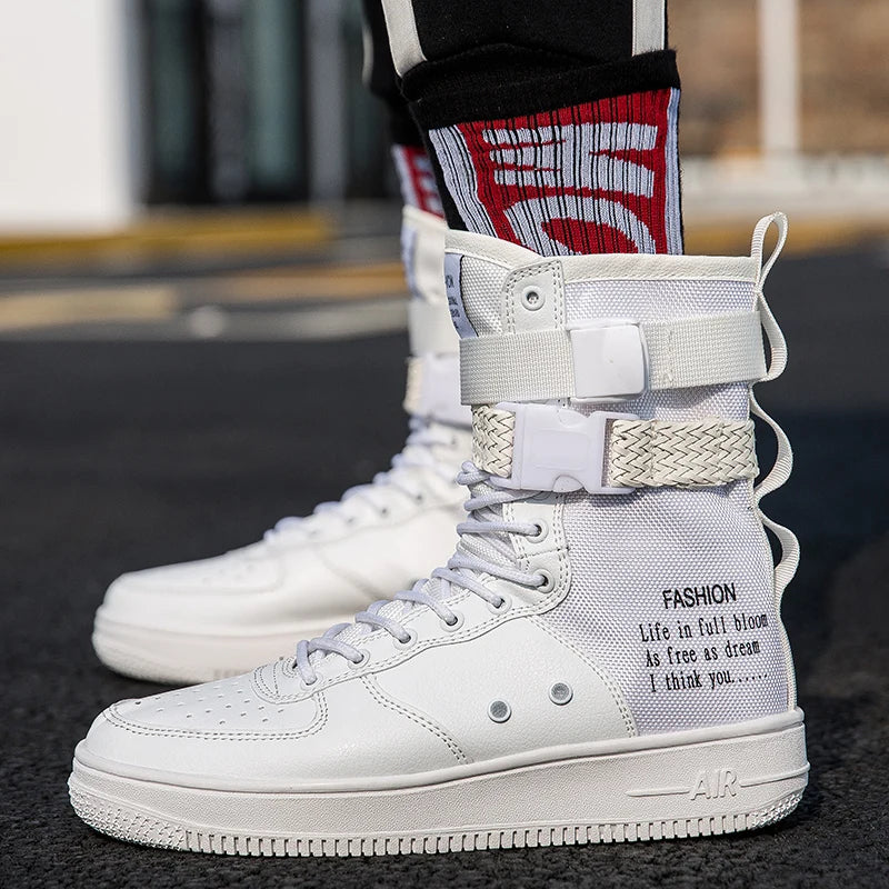 Peris Gems Punk Style Orange High Boots Couple Streetwear Buckle Strap Designers Shoes Men Casual Shoes Trend Platform Men High Top Sneaker SHEIN Amazon Temu