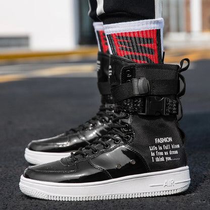 Peris Gems Punk Style Orange High Boots Couple Streetwear Buckle Strap Designers Shoes Men Casual Shoes Trend Platform Men High Top Sneaker SHEIN Amazon Temu