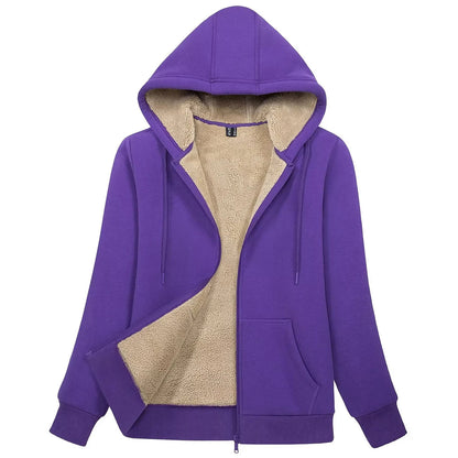 Peris Gems purple / CN 3XL (US 2XL) MAGCOMSEN Womens Sherpa Lined Fleece Jacket Zip Up Casual Hoodie Winter Warm Thicken Jackets SHEIN Amazon Temu