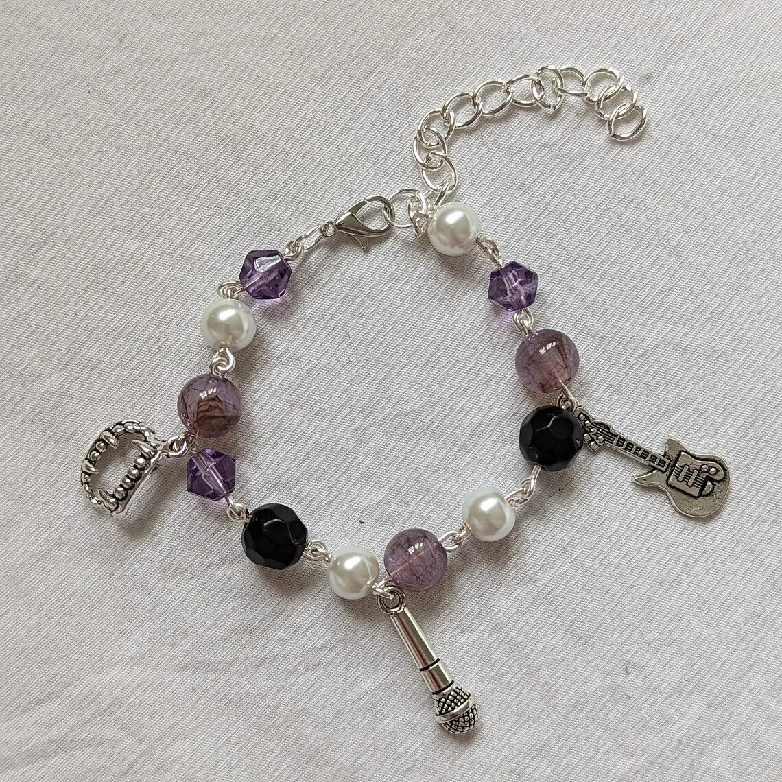 Peris Gems PURPLE Olivia Rodrigo themed charm bracelet Handmade Y2K jewelry SHEIN Amazon Temu