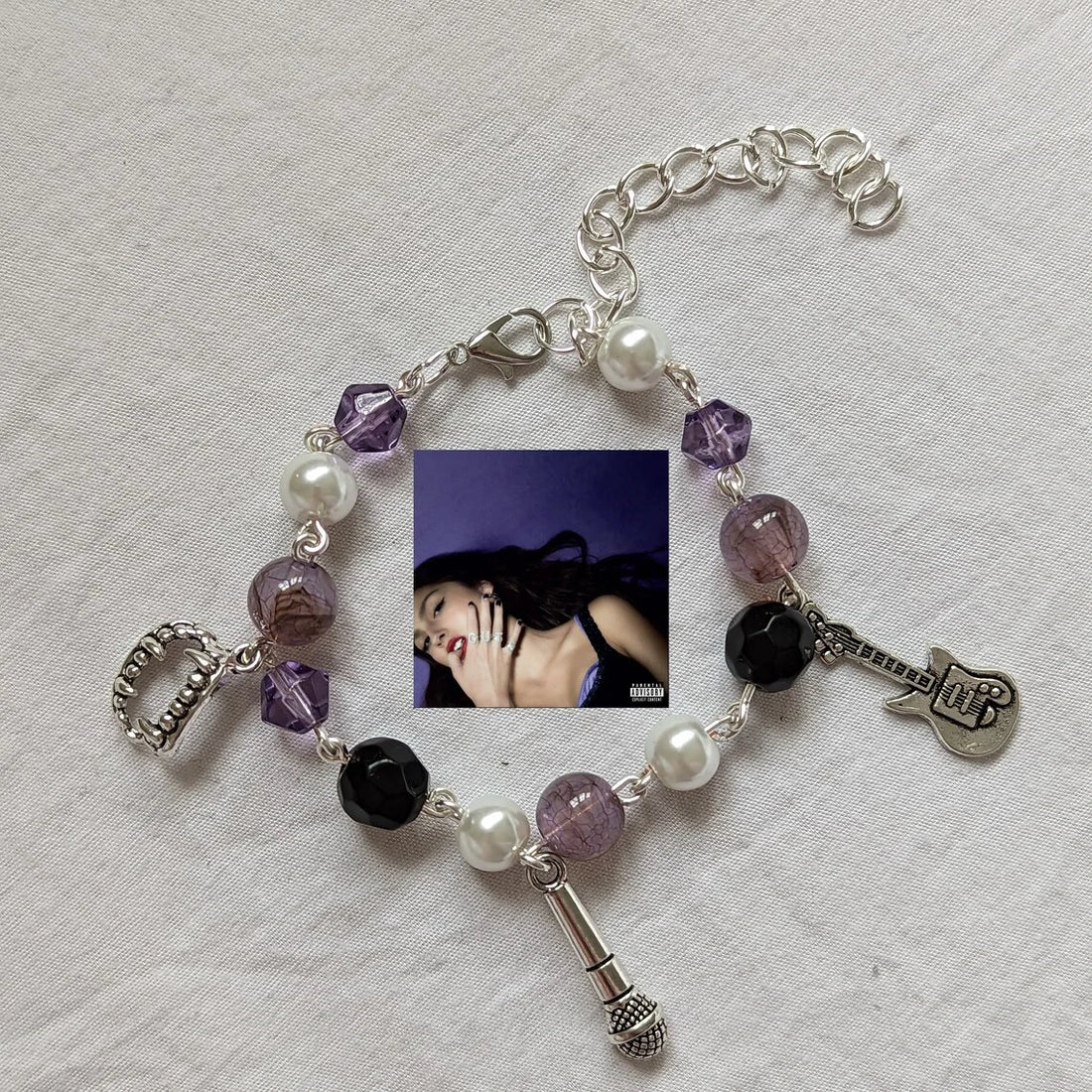 Peris Gems PURPLE Olivia Rodrigo themed charm bracelet Handmade Y2K jewelry SHEIN Amazon Temu