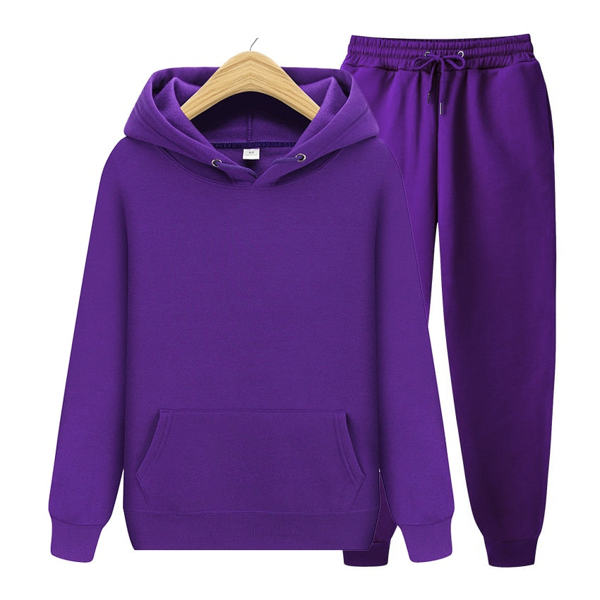 Peris Gems  Purple / S Casual Autumn Hoodie and Sweatpants Tracksuit Set Unisex SHEIN Amazon Temu