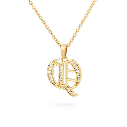 Peris Gems  Q Capital Initial Letter Necklace Stainless Unisex | Gold Chain Capital Initial Letter Necklace Stainless Unisex |Gold Chain SHEIN Amazon Temu