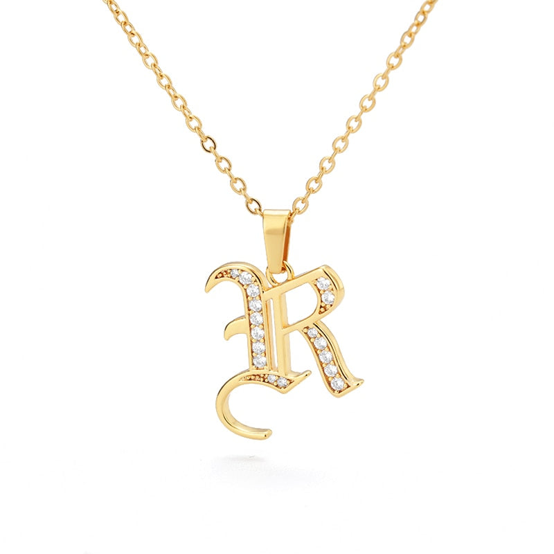 Peris Gems  R Capital Initial Letter Necklace Stainless Unisex | Gold Chain Capital Initial Letter Necklace Stainless Unisex |Gold Chain SHEIN Amazon Temu