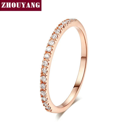 Peris Gems  R132 / 5.5 Dainty Wedding Ring For Women Man Concise Classical Multicolor Mini Zircon Rose Gold Color Fashion Jewelry R132 R133 ZHOUYANG SHEIN Amazon Temu