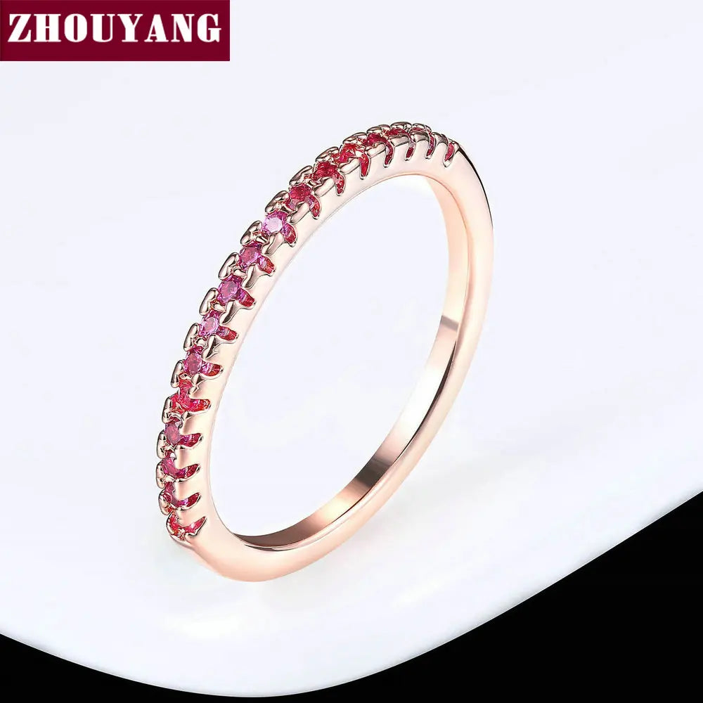 Peris Gems  R233 / 5.5 Dainty Wedding Ring For Women Man Concise Classical Multicolor Mini Zircon Rose Gold Color Fashion Jewelry R132 R133 ZHOUYANG SHEIN Amazon Temu