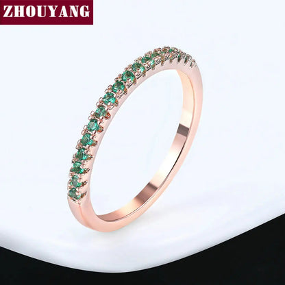 Peris Gems  R240 / 6.5 Dainty Wedding Ring For Women Man Concise Classical Multicolor Mini Zircon Rose Gold Color Fashion Jewelry R132 R133 ZHOUYANG SHEIN Amazon Temu