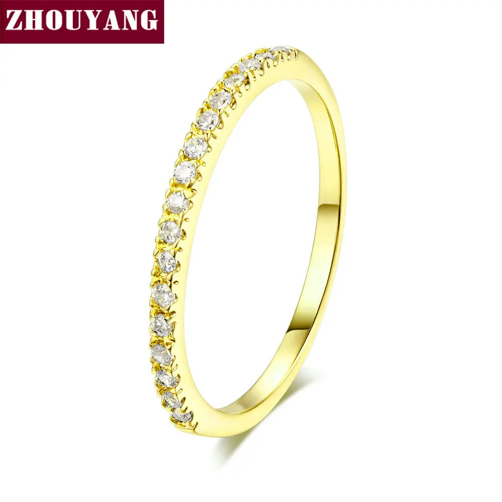 Peris Gems  R838 / 5.5 Dainty Wedding Ring For Women Man Concise Classical Multicolor Mini Zircon Rose Gold Color Fashion Jewelry R132 R133 ZHOUYANG SHEIN Amazon Temu