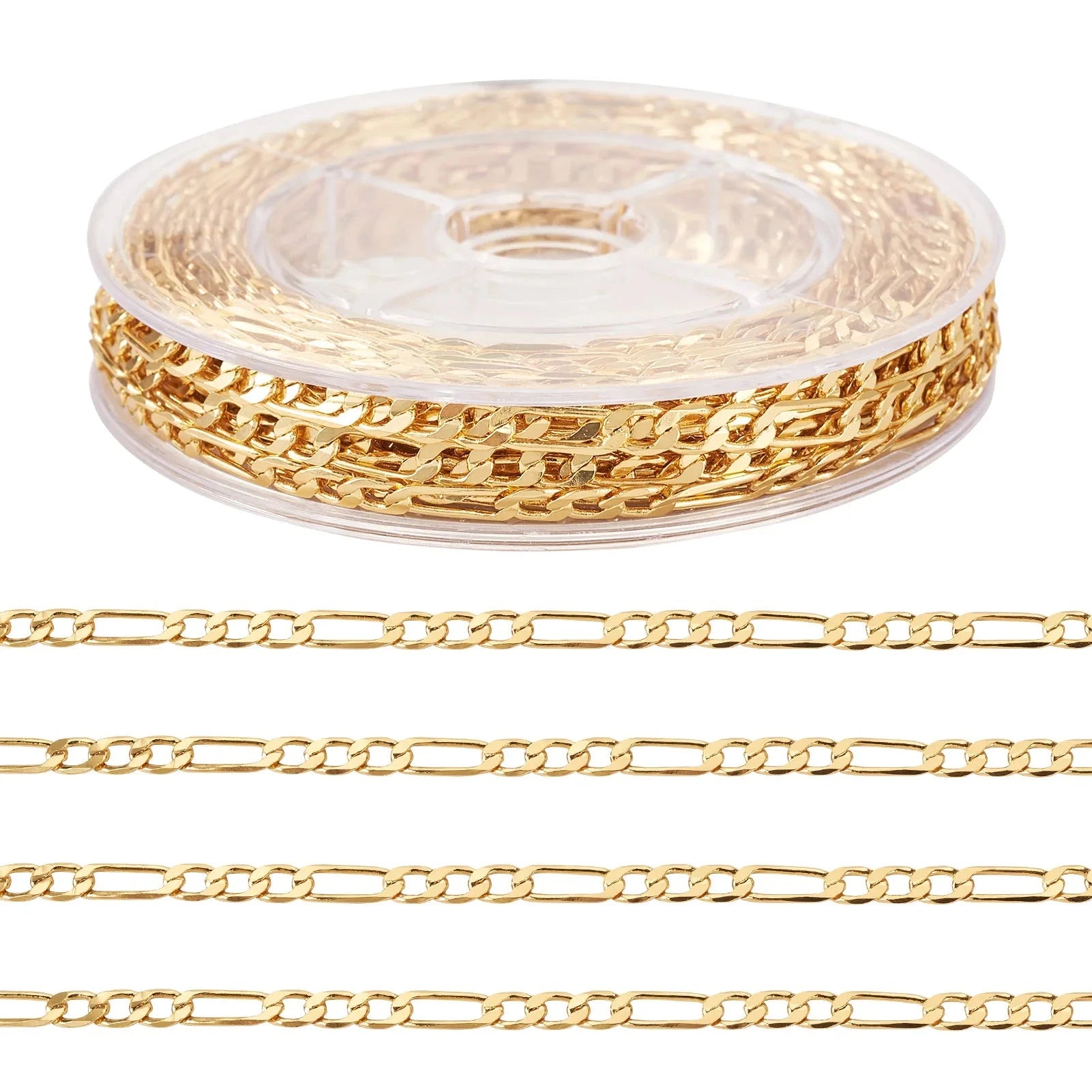 Peris Gems Real 18K Gold Plated About 5m Brass Figaro Chains Real 18K Gold Plated for Women Men  Couple Fashion Jewelry Making DIY Bracelet Necklace Supplies About 5m Brass Figaro Chains Real 18K Gold Plated for Women Men  Couple Fashion Jewelry Making DIY Bracelet Necklace Supplies SHEIN Amazon Temu