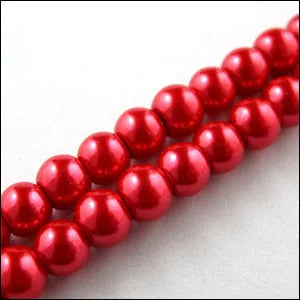 Peris Gems Red (200pcs Per Lot) B Quality 3.5x4MM Dyed Glass Pearl Round Loose Beads 30&quot; Length For Jewelry Making DIY SHEIN Amazon Temu