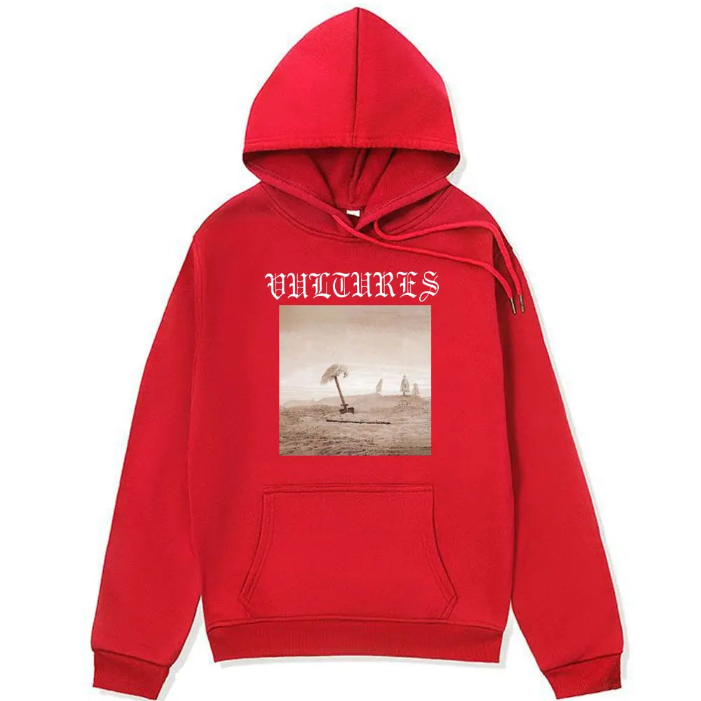 Peris Gems Red / L Rapper Kanye West Vultures Graphic Hoodie Fashion Hip Hop Oversized Sweatshirts Unisex Y2k Clothes Fall Fleece Pullover Hoodies SHEIN Amazon Temu