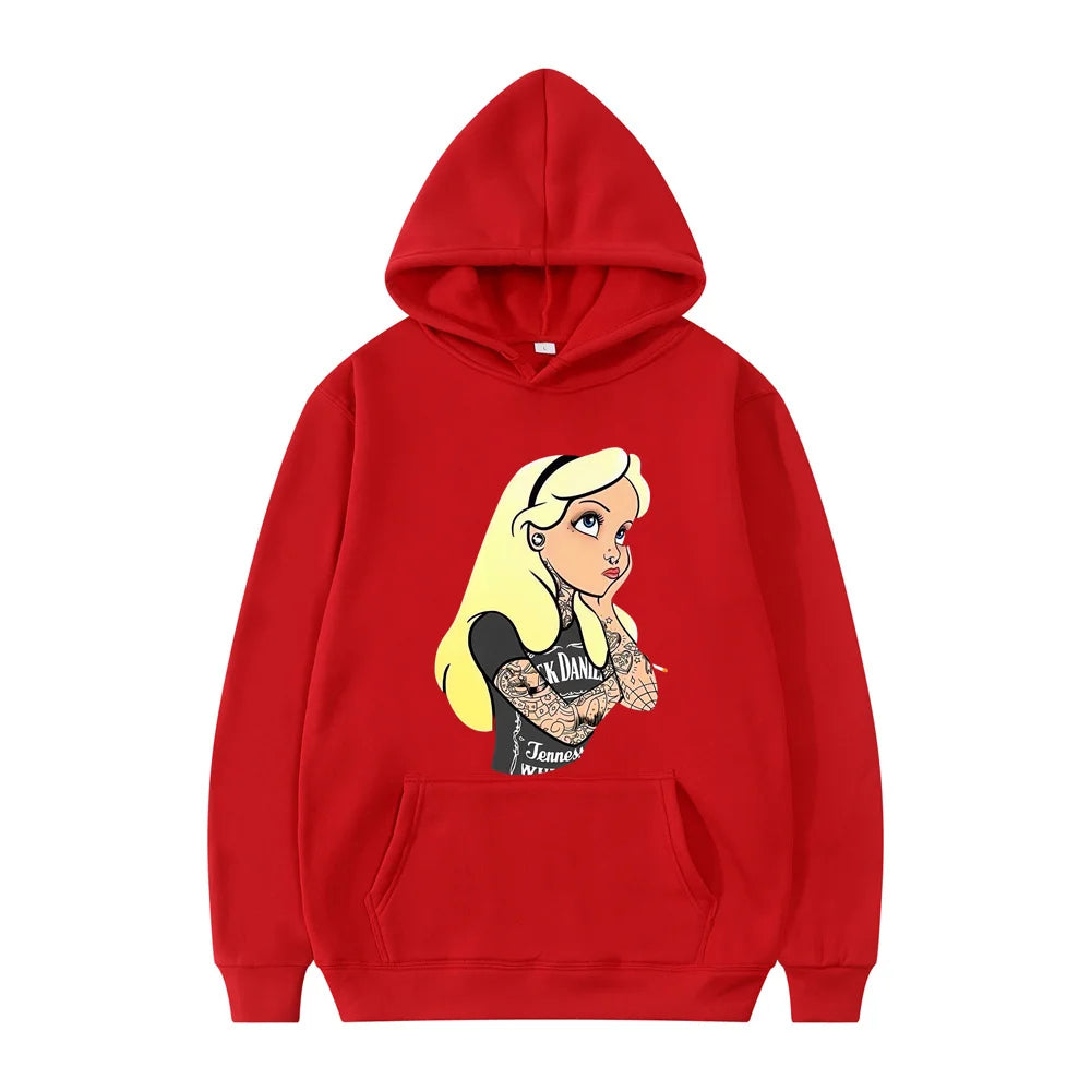 Peris Gems Red / M Disney Princess Cartoon Anime Women Pullover Spring Autumn Oversized Hoodie Fashion Casual Couple Sweatshirt Clothes Hot Sale SHEIN Amazon Temu