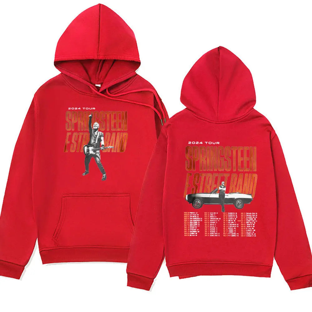 Peris Gems Red / M Rapper Bruce Springsteen and E Street Band 2024 Tour Hoodie Men Fall Winter Long Sleeve Sweatshirts Unisex Y2k Streetwear Hoody SHEIN Amazon Temu