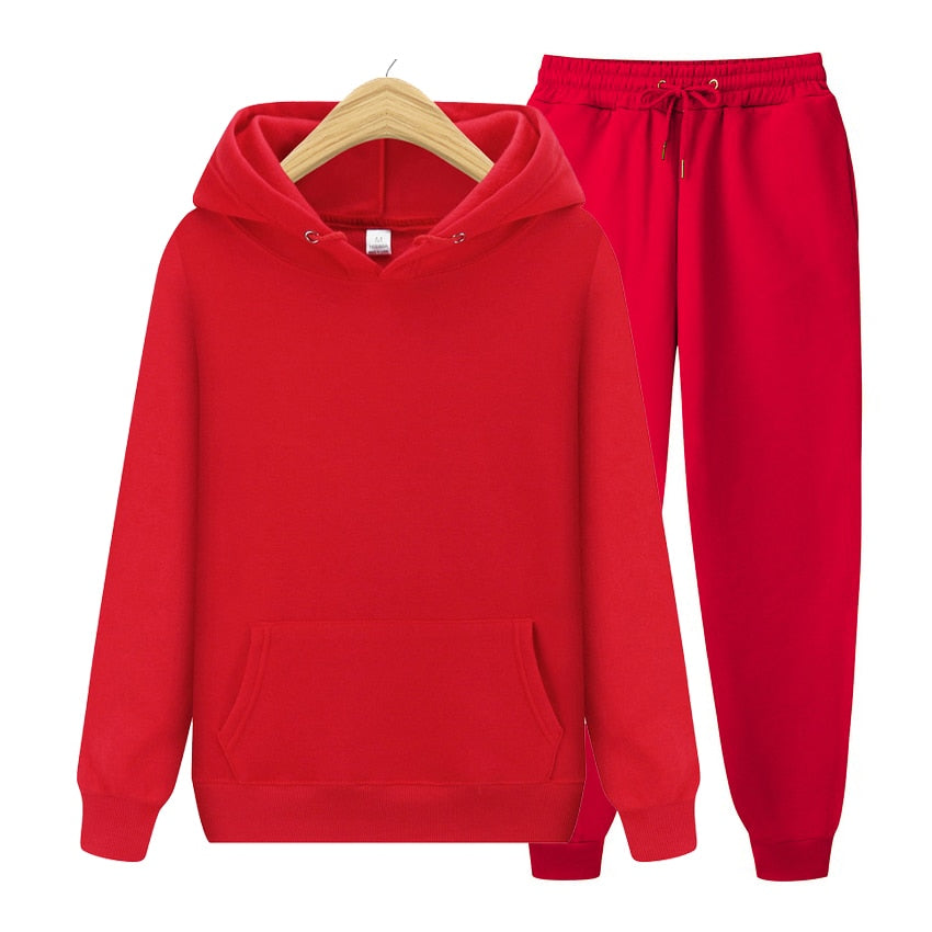 Peris Gems  Red / S Casual Autumn Hoodie and Sweatpants Tracksuit Set Unisex SHEIN Amazon Temu