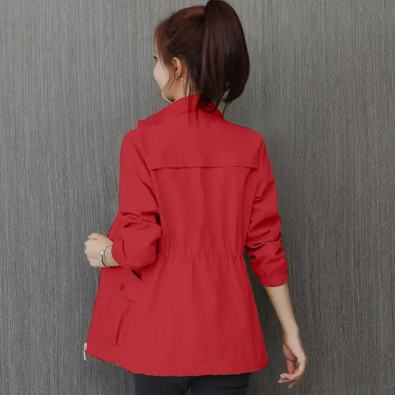 Peris Gems  Red / S Double Layered Stand Collar Short Coat for Women SHEIN Amazon Temu