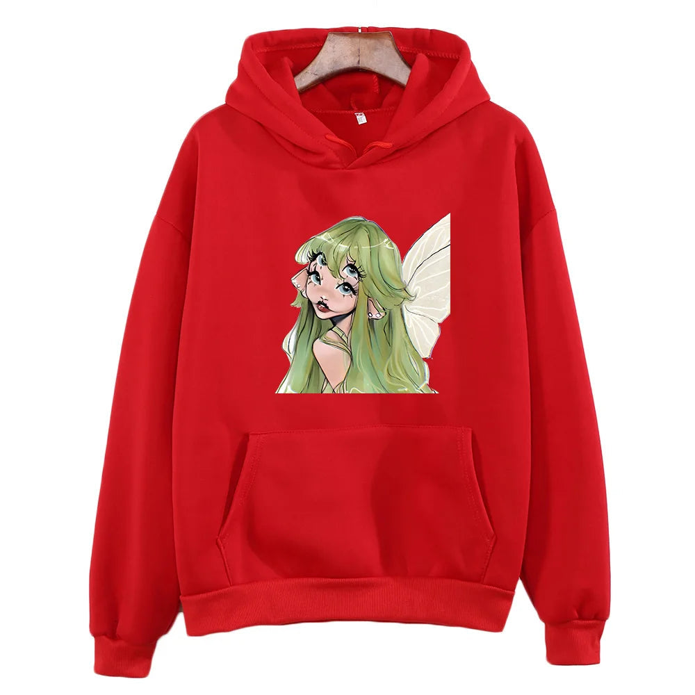 Peris Gems red / S Melanie Martinez Portals Hoodies Women Aesthetic Streetwear Pullover Oversized Fleece Sweatshirts Winter Long Sleeve Clothes SHEIN Amazon Temu