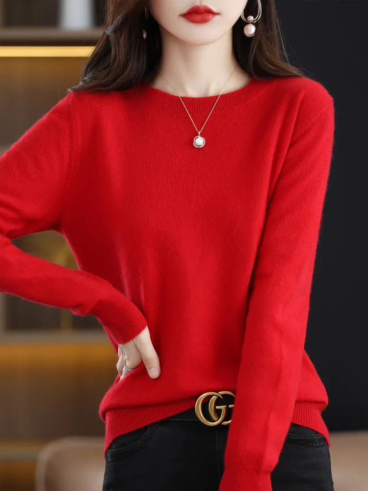 Peris Gems  Red / S Real Merino Wool Cashmere Sweaters for Women SHEIN Amazon Temu