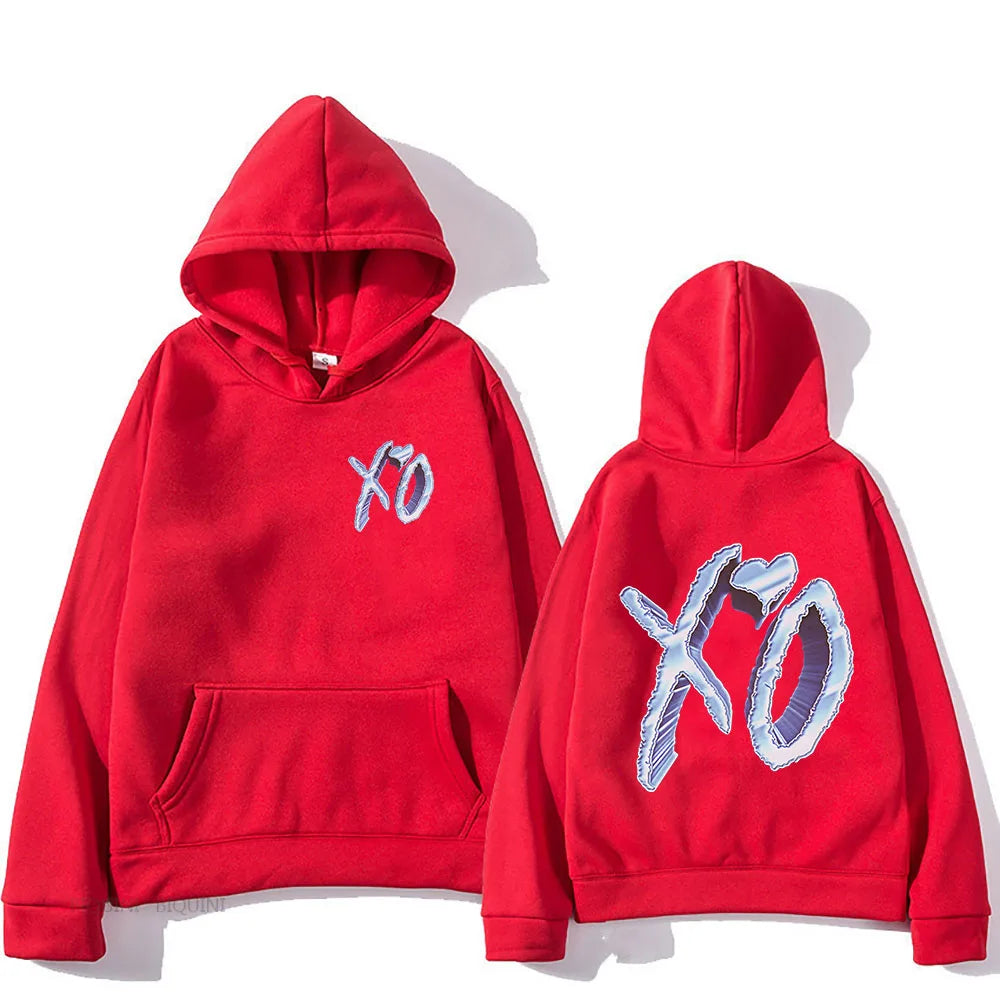 Peris Gems red / XL The Weeknd Dawn Fm Double Sided Print Hoodie Men Women Oversized Clothing Fashion Hip Hop Sweatshirts Fleece Pullovers Sudaderas SHEIN Amazon Temu