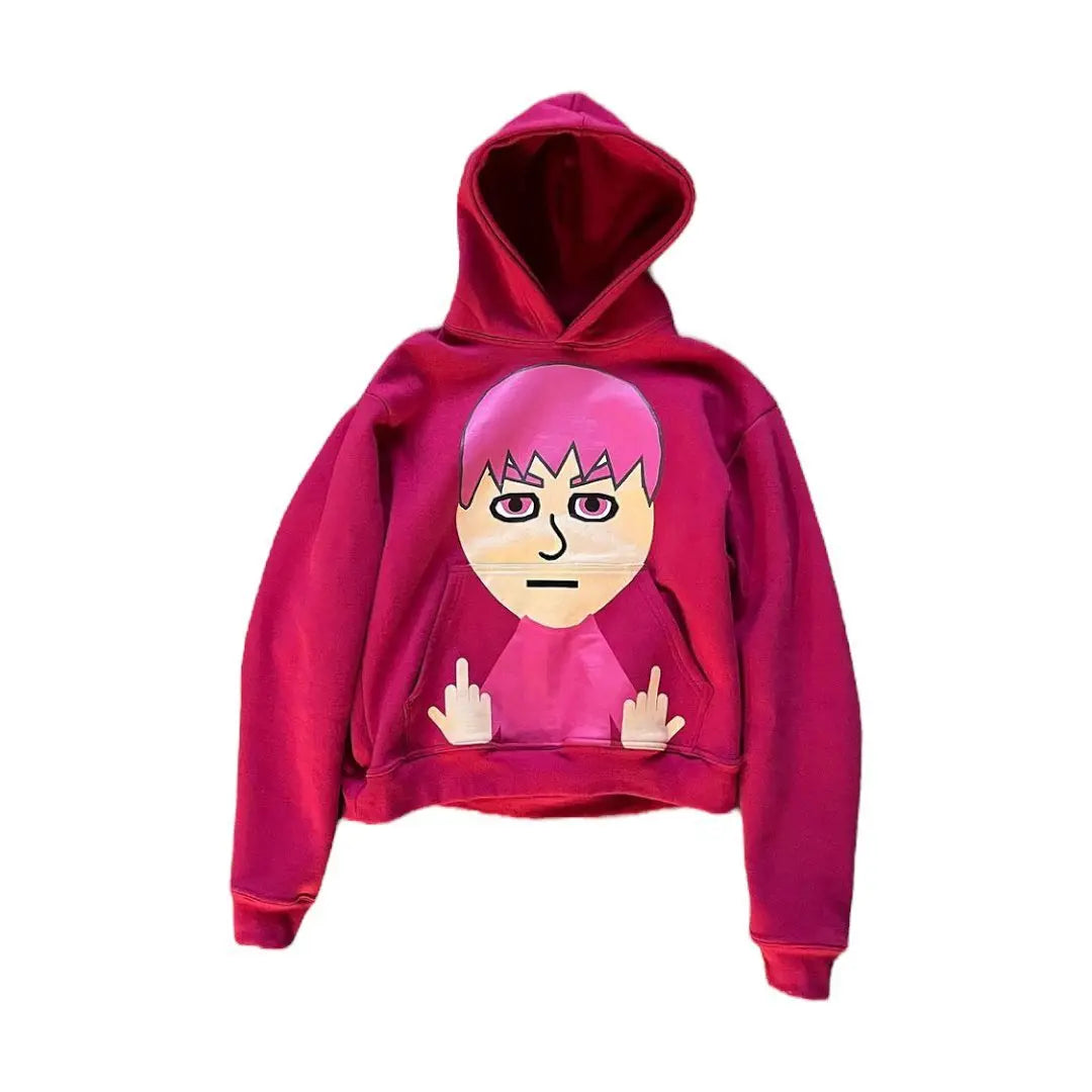 Peris Gems rose-carmine / M Harajuku new grunge oversized sweatshirt MII HOODIES printing hoodies women goth y2k tops new streetwear gothic clothes SHEIN Amazon Temu