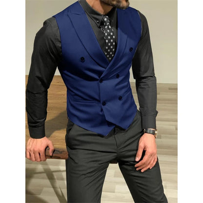 Peris Gems  royal blue / XS (EU44 or US34) Slim Fitting Double Breasted Suit Vests for Men SHEIN Amazon Temu